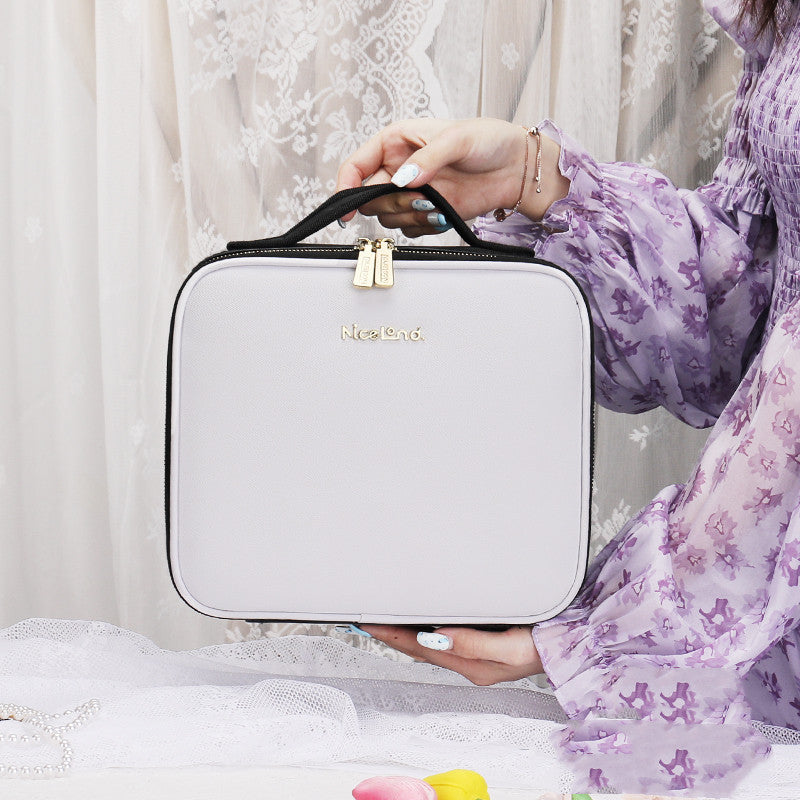 Smart LED Cosmetic Case with 4K Mirror β Large Capacity Travel Makeup Bag 6
