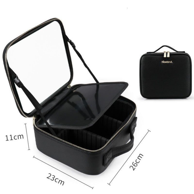 Smart LED Cosmetic Case with 4K Mirror β Large Capacity Travel Makeup Bag 7