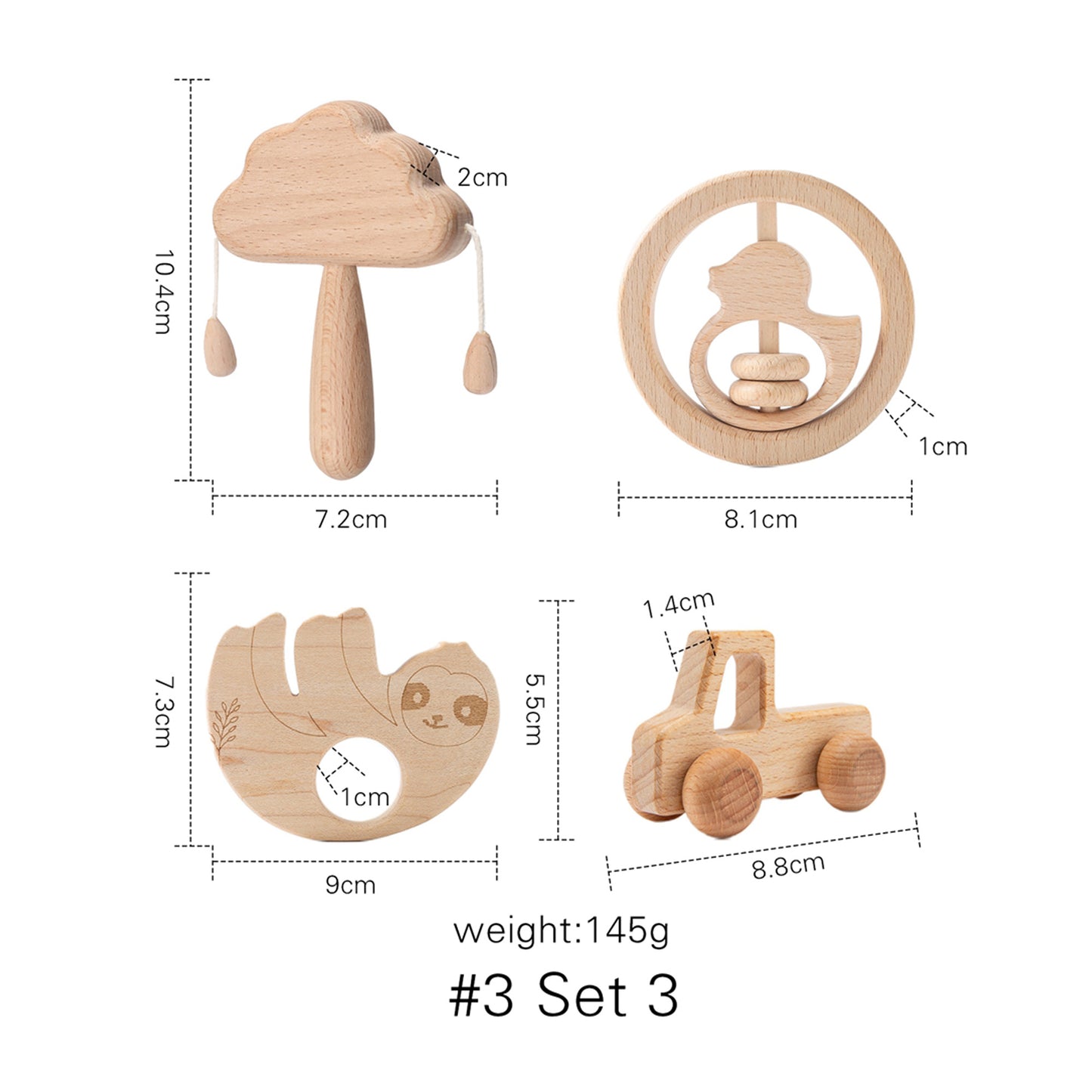 Montessori Wooden Cloud Bell Ring Set for Infants β 4 Colorful Musical Toys for Sensory Exploration and Motor Skill Development 2