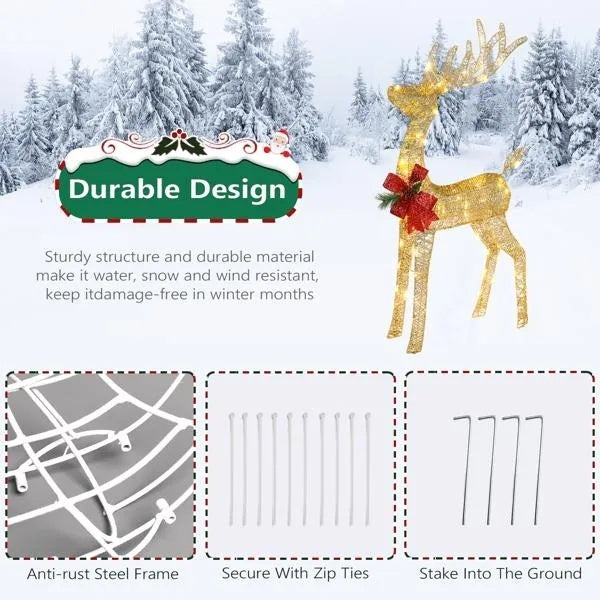 4Ft Lighted Christmas Reindeer Outdoor Decoration