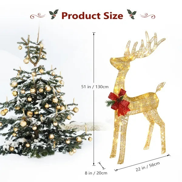 4Ft Lighted Christmas Reindeer Outdoor Decoration