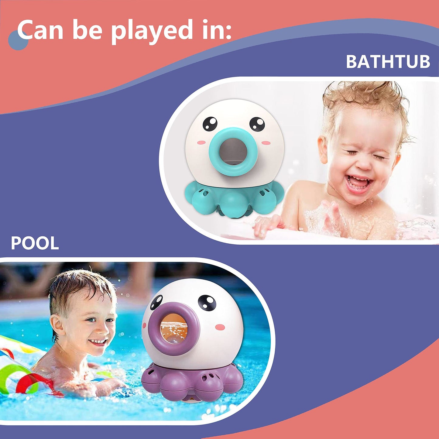 Octopus Water Spray Bath Toy for Kids β Rotating Shower Fountain for Fun Bath Time and Motor Skill Development 10
