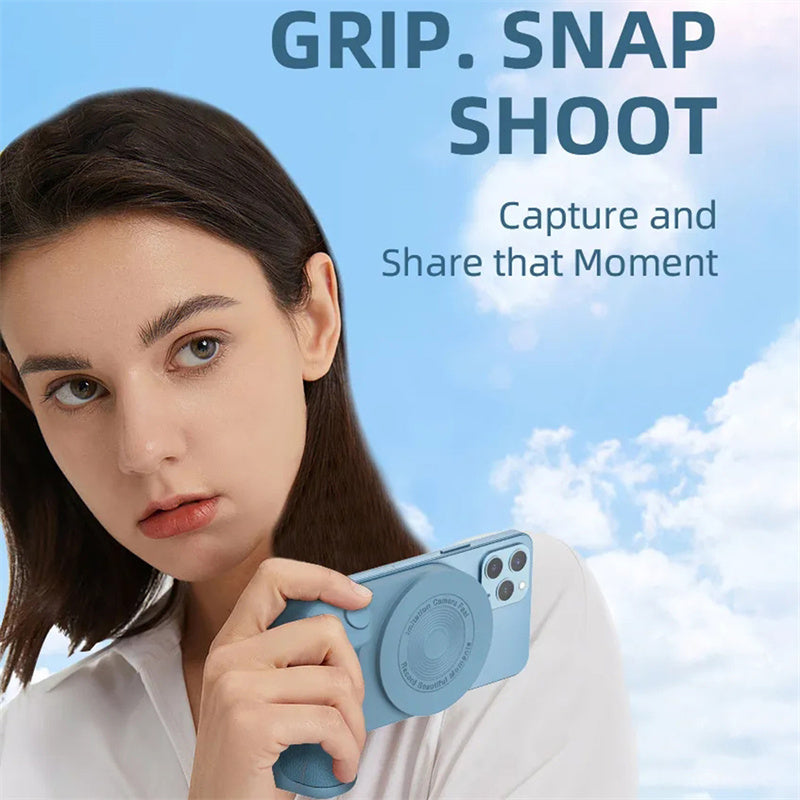 3-in-1 Multifunctional Phone Holder with Anti-Shake Design β Magnetic Camera Handle for Stable Photography 4