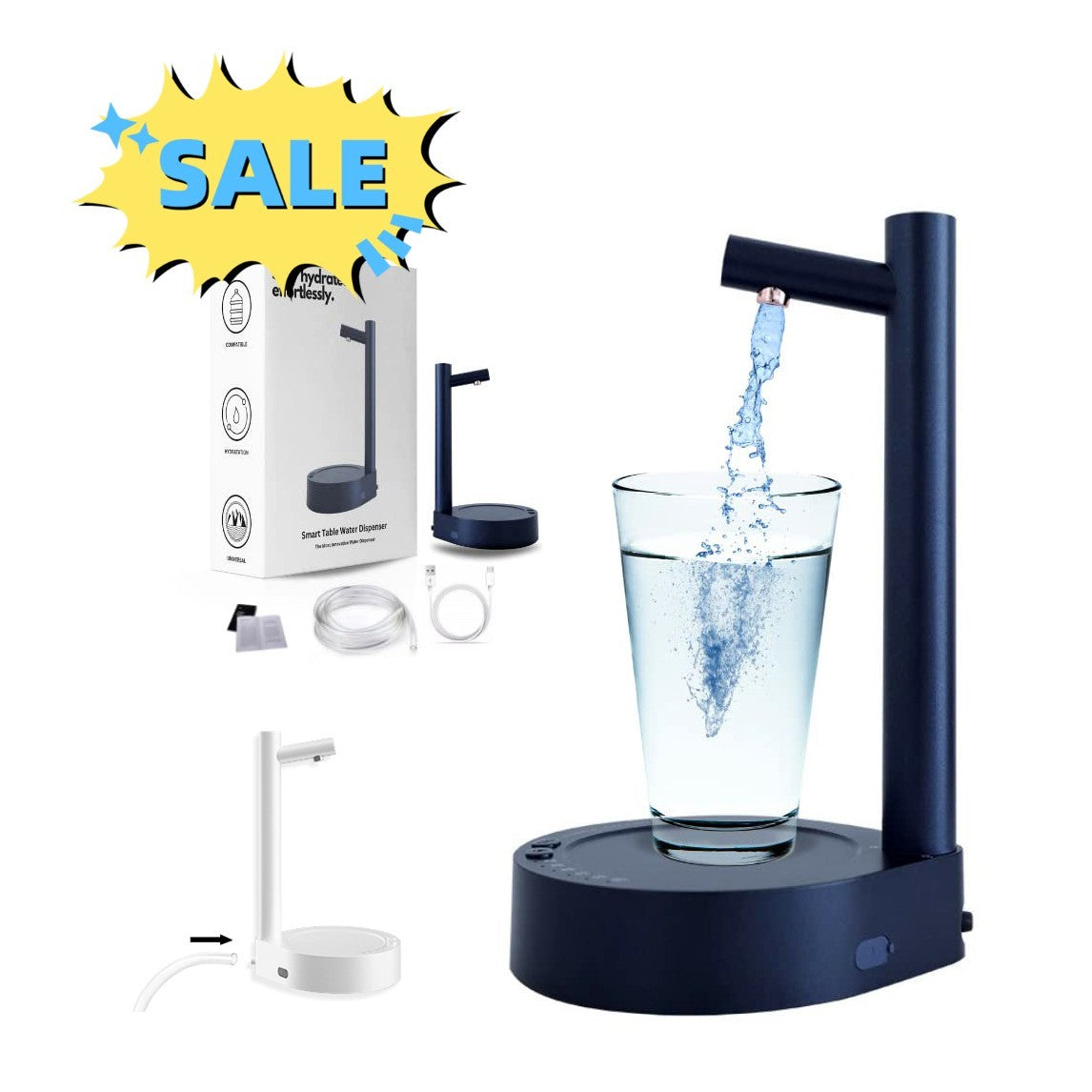 Automatic Rechargeable Water Dispenser for Gallon Bottles β Modern Design for Home and Office 1