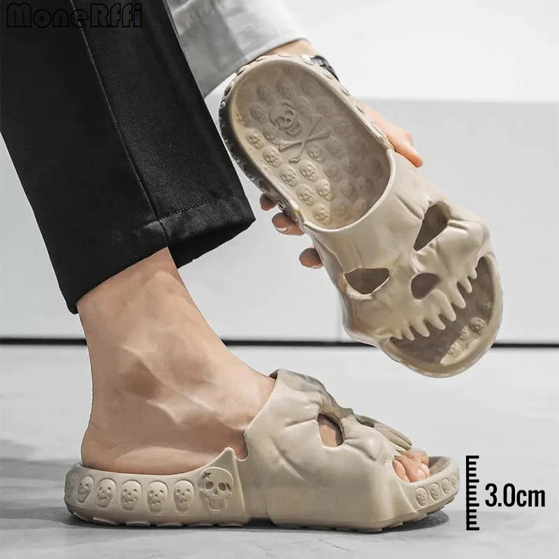 Personalized Skull Design Flip-Flops – Comfortable Indoor and Outdoor Slippers for Men 3
