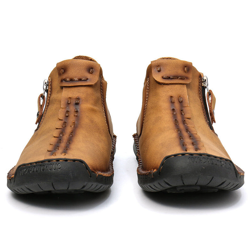 Stylish Men's Ankle Boots with Zipper β Comfortable Breathable Microfiber Hiking Shoes in Multiple Colors 3