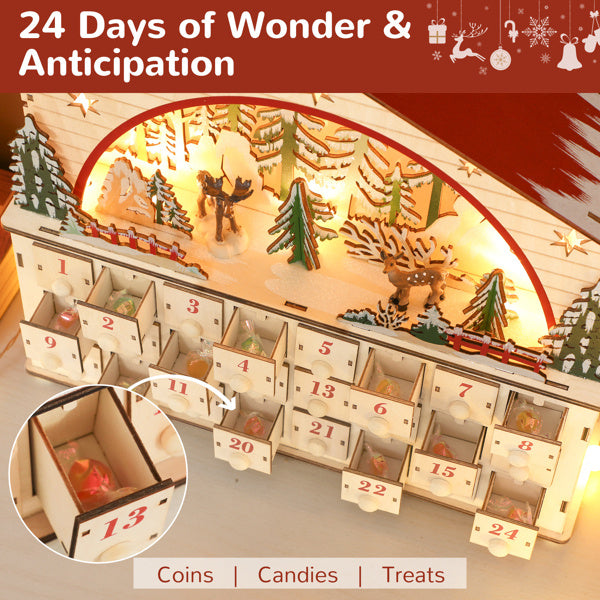 Christmas Advent Calendar with LED Lights