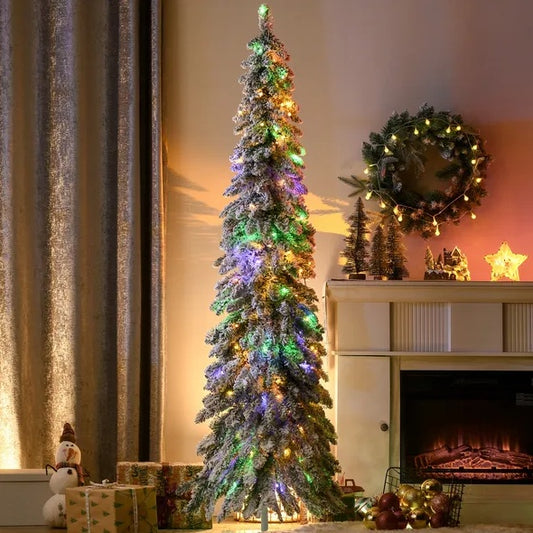 6ft Pre Lit Slim Artificial Christmas Tree