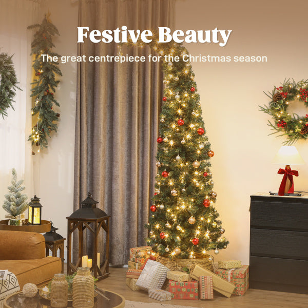 Slim 6ft Christmas Tree with 200 Warm White LEDs