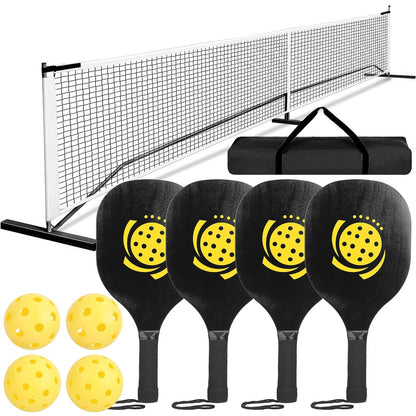 Portable Pickleball Set with Net, 4 Paddles and 4 Balls, Complete Pickleball Kit for Easy Setup and Outdoor Play 1