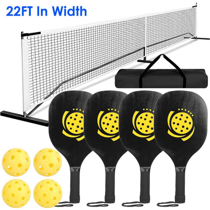 Portable Pickleball Set with Net, 4 Paddles and 4 Balls, Complete Pickleball Kit for Easy Setup and Outdoor Play 11