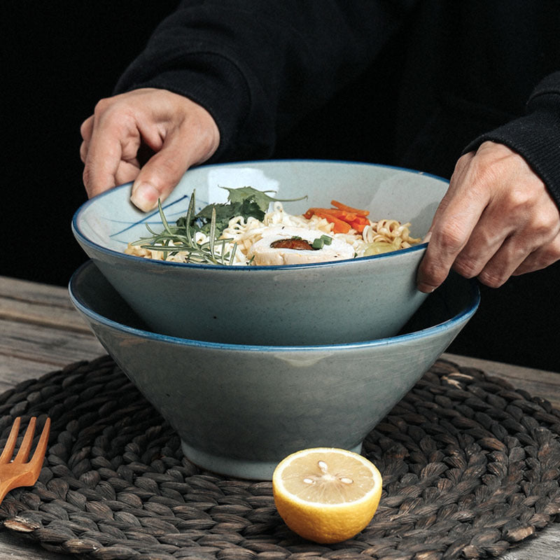 Hand-painted Bamboo Hat Large Thickened Noodle Bowl