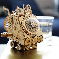 Wooden Music Box Robot Assembly Kit – 221 Pieces with Love Tune 4