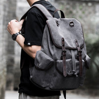 Large Capacity Canvas Backpack for Men – Retro Style Travel Bag with Zipper Pocket 9