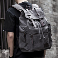 Large Capacity Canvas Backpack for Men – Retro Style Travel Bag with Zipper Pocket 6