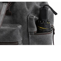 Large Capacity Canvas Backpack for Men – Retro Style Travel Bag with Zipper Pocket 3