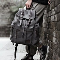Large Capacity Canvas Backpack for Men – Retro Style Travel Bag with Zipper Pocket 4