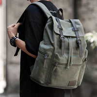 Large Capacity Canvas Backpack for Men – Retro Style Travel Bag with Zipper Pocket 8