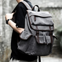 Large Capacity Canvas Backpack for Men – Retro Style Travel Bag with Zipper Pocket 10