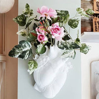 HEART- White Resin Decorative Vase