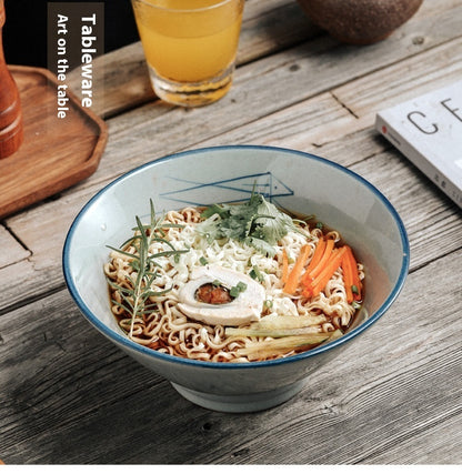 Hand-painted Bamboo Hat Large Thickened Noodle Bowl