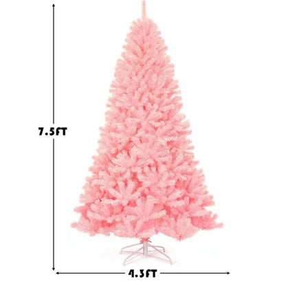 7.5 Feet Pink Hinged Artificial Christmas Tree