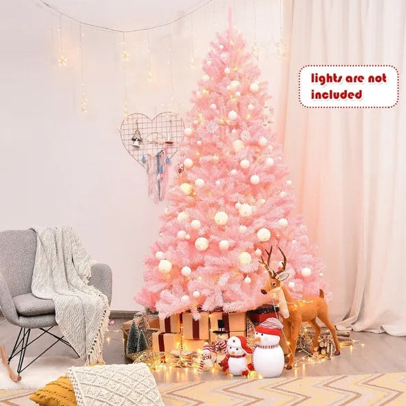 7.5 Feet Pink Hinged Artificial Christmas Tree
