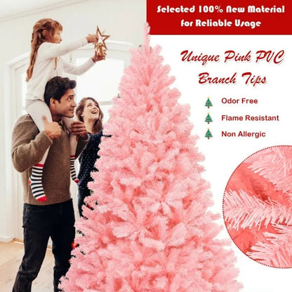 7.5 Feet Pink Hinged Artificial Christmas Tree