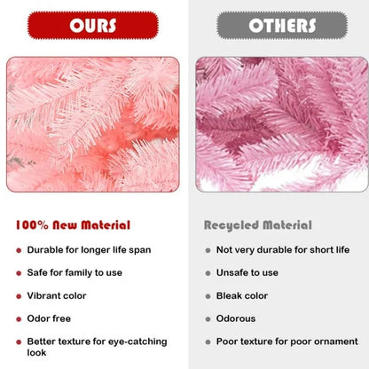 7.5 Feet Pink Hinged Artificial Christmas Tree