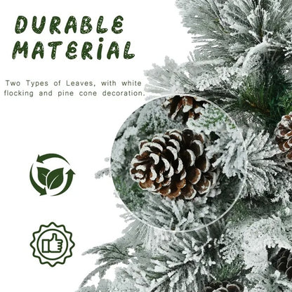 6FT Pre-Lit Snow Flocked Christmas Tree