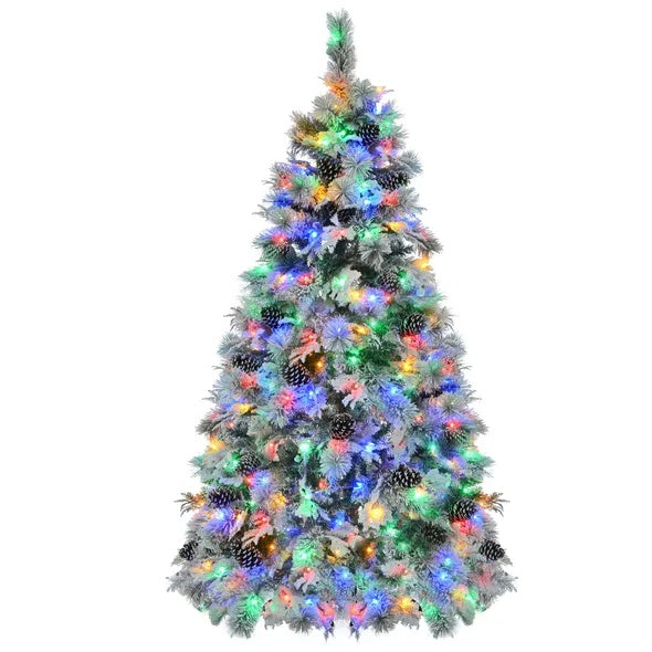 6FT Pre-Lit Snow Flocked Christmas Tree