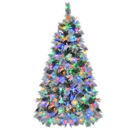 6FT Pre-Lit Snow Flocked Christmas Tree