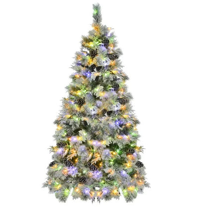 6FT Pre-Lit Snow Flocked Christmas Tree