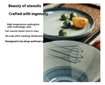 Hand-painted Bamboo Hat Large Thickened Noodle Bowl