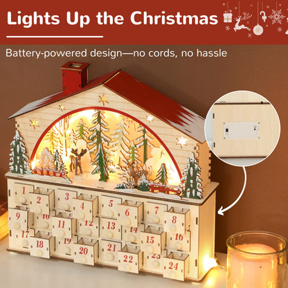 Christmas Advent Calendar with LED Lights