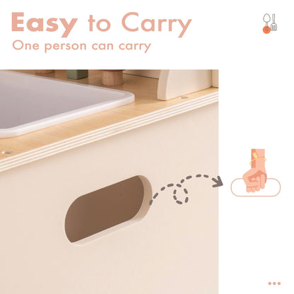 Rustic Wooden Play Kitchen Set for Toddlers