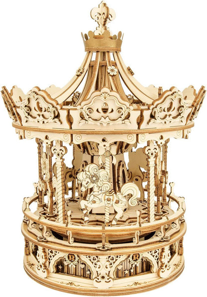 3D Wooden Puzzle Carousel Music Box Kit