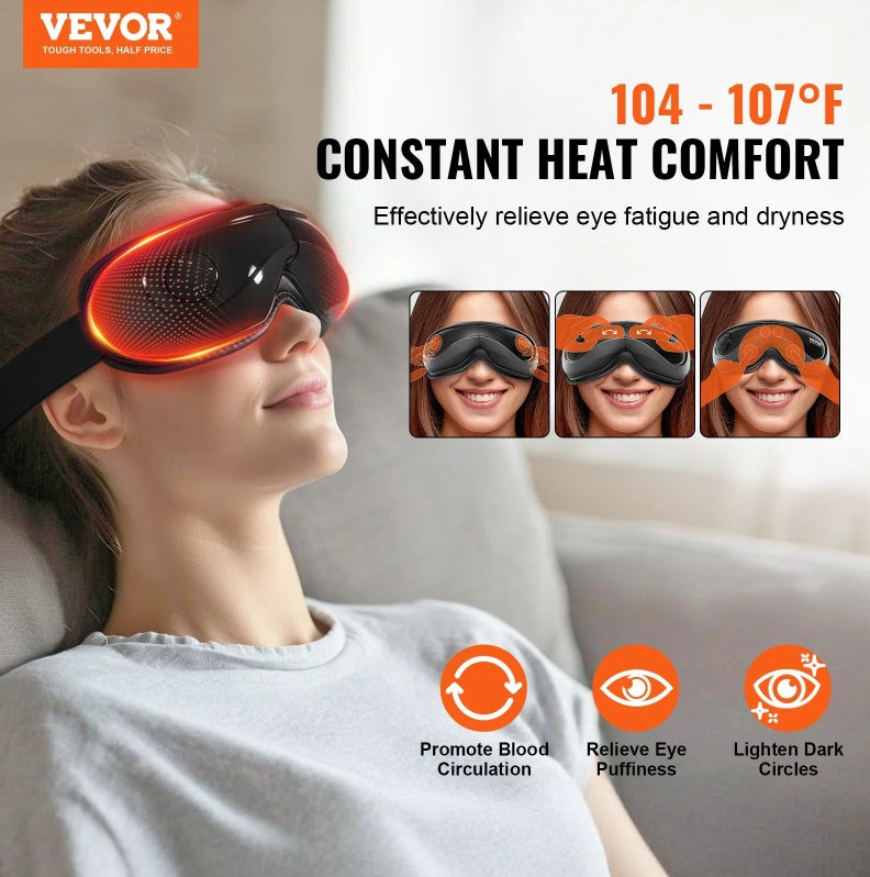Heated Eye Massager Mask with Bluetooth