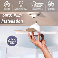 Socket Fan Light with Remote Control – Adjustable LED Ceiling Fan and Light Combo for Easy Installation and Comfort 1