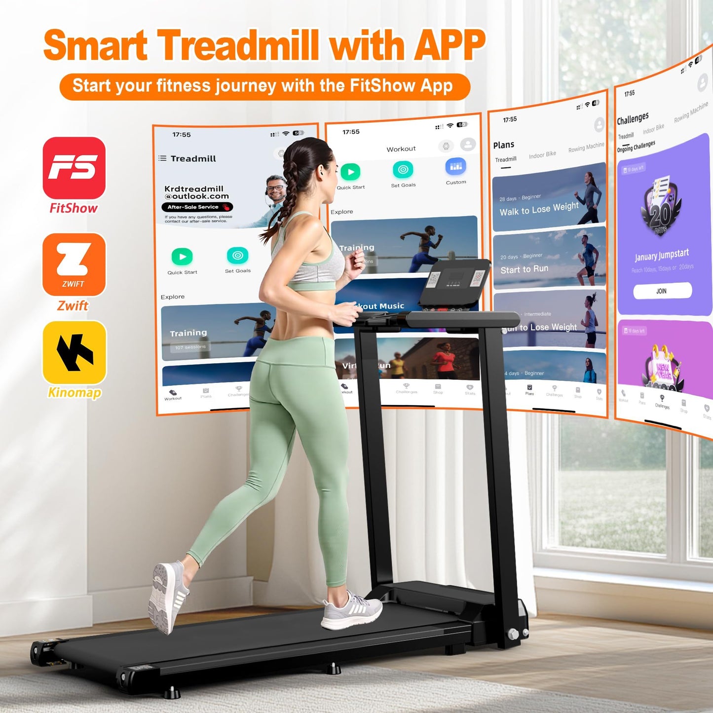 Folding Treadmill with LED Display