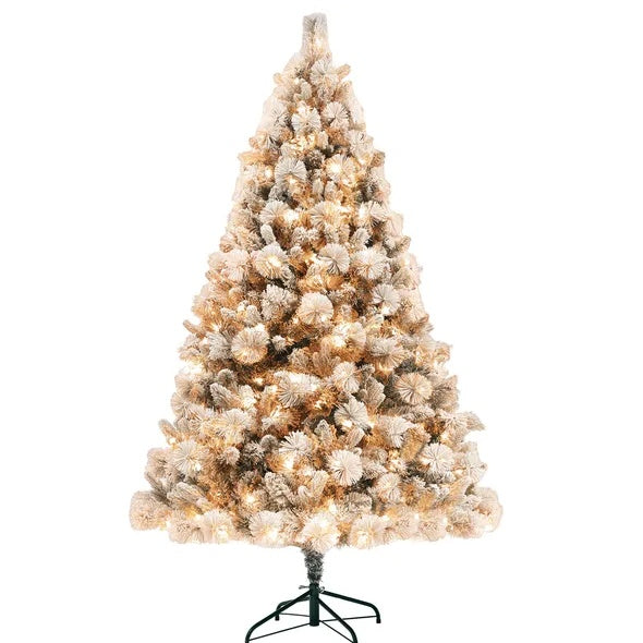 6.5 Ft Pre-Lit Snow Flocked Christmas Tree