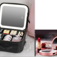Smart LED Cosmetic Case with 4K Mirror – Large Capacity Travel Makeup Bag 10