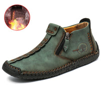 Stylish Men's Ankle Boots with Zipper – Comfortable Breathable Microfiber Hiking Shoes in Multiple Colors 17
