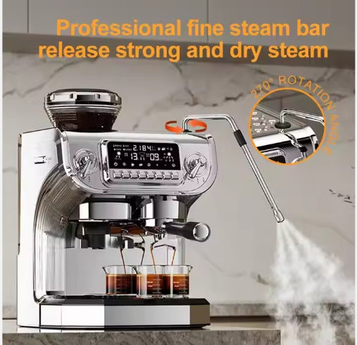 Semi-Automatic Espresso Coffee Machine with Steam Wand