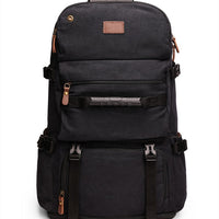 Casual Oversized Canvas Backpack for Men – Breathable and Wear-Resistant in Khaki and Black 5