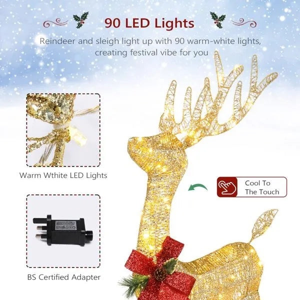 4Ft Lighted Christmas Reindeer Outdoor Decoration