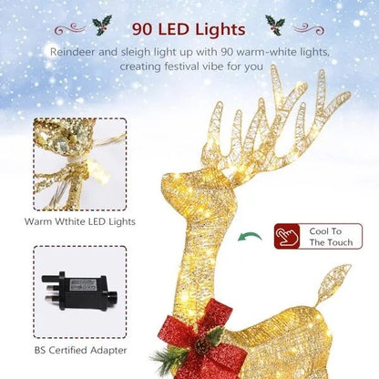 4Ft Lighted Christmas Reindeer Outdoor Decoration