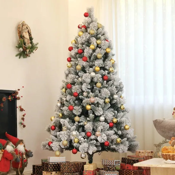 6.5 Ft Pre-Lit Snow Flocked Christmas Tree
