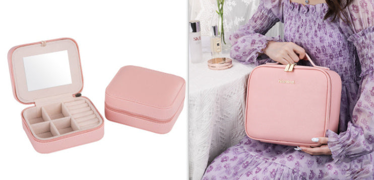 Smart LED Cosmetic Case with 4K Mirror – Large Capacity Travel Makeup Bag 12