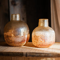 AMBER - Handmade Artistic Bubble Glass Vase